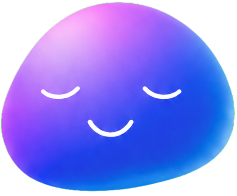 dewee logo: a smiling purple-blue blob